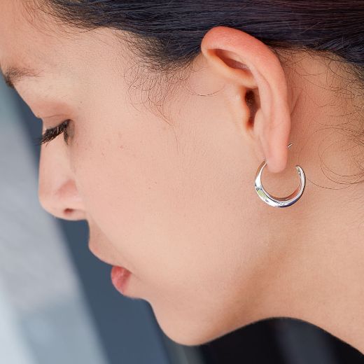 Picture of Bevel Cirque Midi Hoop Earrings
