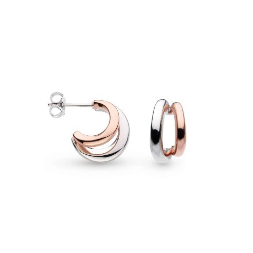Picture of Bevel Cirque Link Blush Twin Hoop Earrings