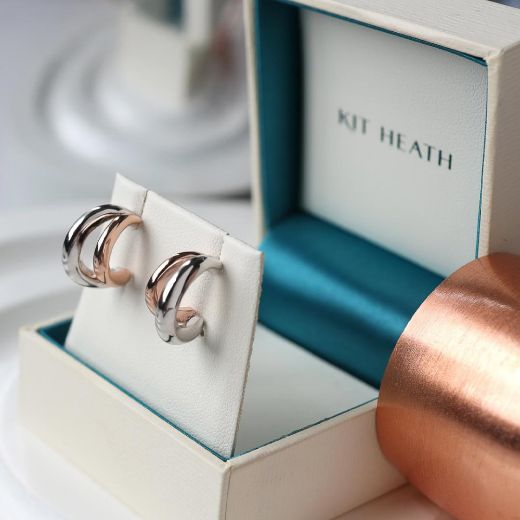 Picture of Bevel Cirque Link Blush Twin Hoop Earrings