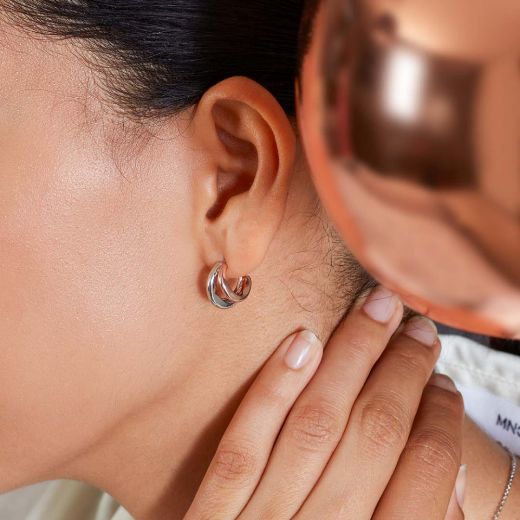 Picture of Bevel Cirque Link Blush Twin Hoop Earrings