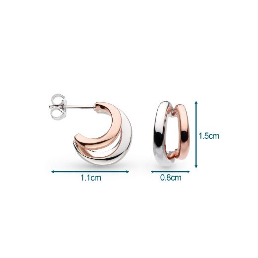 Picture of Bevel Cirque Link Blush Twin Hoop Earrings
