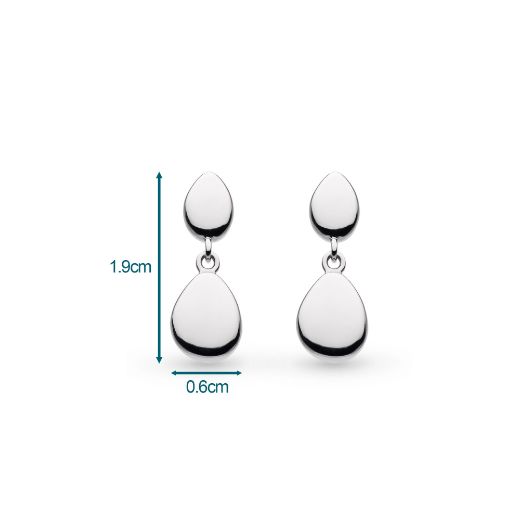 Picture of Pebble Twin Droplet Drop Earrings